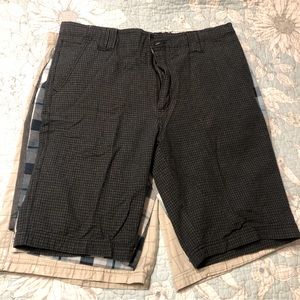 Men's Black Checkered Chino Shorts